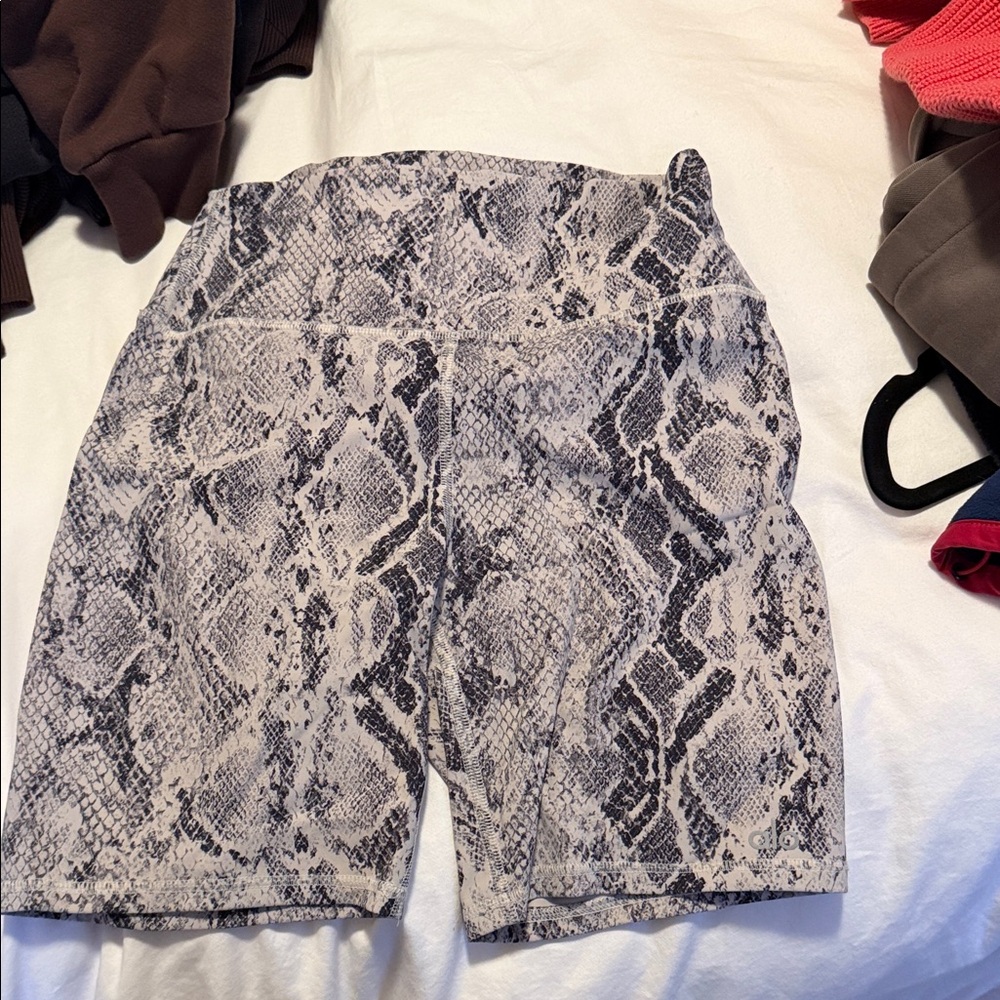 ALO Yoga Snakeskin Print Bike Shorts